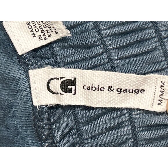 Cable & Gauge Womens Blue Smocked Back Tunic Top M Casual Comfy Everyday - Picture 4 of 7